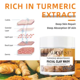 Máscara de argila de açafrão purificando limpeza profunda máscara de lama facial de remoção de óleo de remoção de óleo iluminando a pele encolhida poros face cuidados