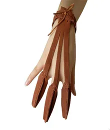 新しいアーチェリー保護グローブ3指を引っ張る弓矢印革撮影手袋8514488
