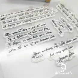 Alinacutle Clear Stamps مشاعر الزفاف ، بطاقة Scrapbooking Card Card Paper Craft Rubber Roller Silicon شفاف