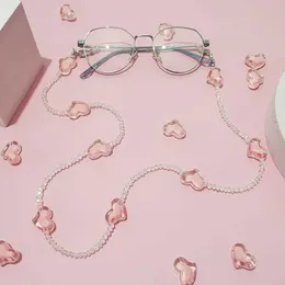 Brillenketten koreanische Retro -Perle Metallkristallgläser Kette Gesichtsmaske Schlinge Damen Mode Sonnenbrille Tether Maske Kettenzubehör C240411