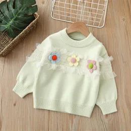 Flickor tröjor Autumn Winter Children Woolen stickade tröjor kläder för baby 1 2 3 4 5 6 år gamla barn pullover tröja