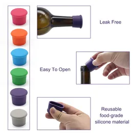 1 pc per bottiglia di vino silicone silicone creativo champagne bottiglia di birra tappo di sughero coperchi di vino rosso perdite a prova di cucina bar con cappuccio cucine strumenti