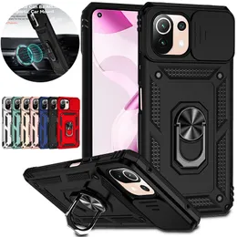 Dla Xiaomi 11 Lite Case Slajda kamera Zbroja Połączenia telefoniczne dla Xiomi Mi11 Xiaomi Mi 11 Lite NE 5G 11 Lite Light Car Holder Tylna okładka