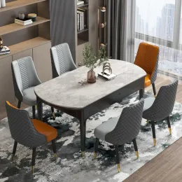 Light Luxury Dining Chairs Nordic Italian Elegant Leather Chair Home Solid Wood Nordic Stool Hotel Taburete Furniture FY87YH