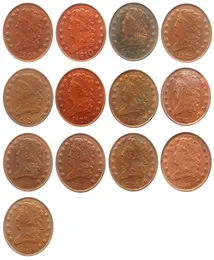 USA Craft Classic Head Half Cents 1809 1836 13 pitces تواريخ اختيار 100 نسخة من النحاس الزخارف النحاسية الزخارف المنزلية A7455006