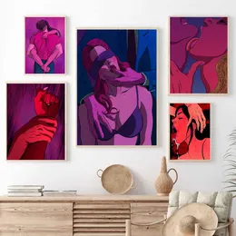 抽象セクシーなヌード女性男性恋人ヌードボディセックスポスターキャンバス絵画大人の壁アート画像モダンな家の装飾バーベッドルーム
