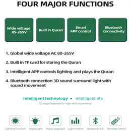 Kur'an Oyuncu Bluetooth Konuşmacı Müslümanlar İslami Hediye MP3 Uzaktan kumanda ile taşınabilir E27 LED Işık Kuran Hoparlör Dropshipping