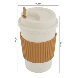 450 ml di tazze da caffè con coperchi paglia di grano riutilizzabile tazza di caffè portatile in lavastoviglie tazza da caffè da caffè da caffè da caffè