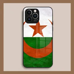 Custodia per telefono Flag Algeria Glass temperato per iPhone 12 14 13 11 Pro XS Max Plus Mini XR 8 7 6S SE2020 Coque
