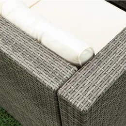 Conjunto de móveis para pátio 4 peças pátio de vime seccional Rattan Outdoor Furniture Sofá com caixa de armazenamento