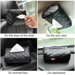 Autositz zurück Tissue Box Leder Toilettenpapierhalter Sonnenvisier Tissue Box Hülle Serviettenbehälter Organizer Innenzubehör