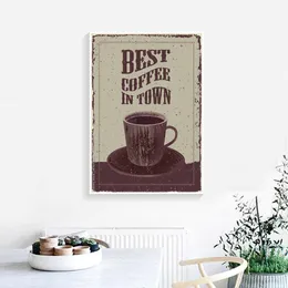 Coffee Tin Sign Vintage Plaque Prints Wall Art Canvas Paintings Retro Signboard Posters for Living Room Home Cafe Decor Picture