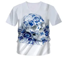 OGKB T SHIRTS MEN039S Vneck Shoreve Shory Skulls 3D Shirt Printing Blue Skulls Hip Hop Street 7xl abbigliamento unisex tshi3988425