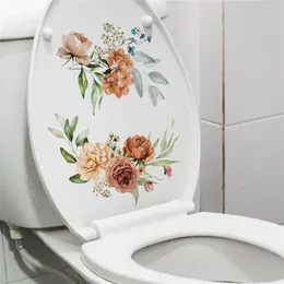 Banyo Tuvalet Koltuk Duvar Sticker Self Yapısal Çiçek Tuvalet Kapak Çıkartmaları Tuvalet Sapanmaları Sarnıç Banyo WC Tuvalet Dekoru