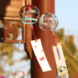 Japanische Sakura Wind Chime Glas Kirschblütenwind -Chimes Kawaii Zimmer -Dekor -Türglocke für Home Eingangshof im Freien Glockenspiele