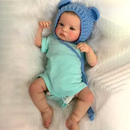 NPK 19INCH NEWBORN BABY DOLL DOLLENGE LIFELIKE REBORN LOULOU AWAKE SOND TOUCH DOLL BANDLY مع عروق مرئية ثلاثية الأبعاد مرئية جديدة