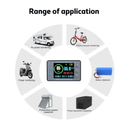 VA9810 2.4 tum färg LCD-batterikapacitet Testare detektor spänning nuvarande strömmätare elbil coulometer DC8-100V 100A 500A