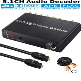 Anslutningar 5.1ch Digital Audio Converter DTS / AC3 ​​Dolby Decoding SPDIF Input till 5.1