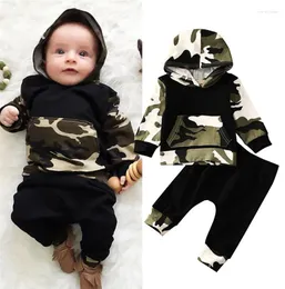 Kleidungssets 0-36 Monate Baby Jungen Camouflage Kleidung Set Langarm Camo Kapuze-Sweatshirt Tops Casual Frühling Herbst Outfit