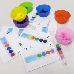 Montessori brinquedos de clipe miçangas de teste Tow Toy Kids Satinging Bowls Criança Aprendendo brinquedos de habilidades motoras finas educacionais precoces Para crianças