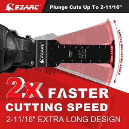 EZARC 5PCS Extra Long Hecillating Saw Blades Arc Arce Edge Bi-Metal Multitool Blades Точный резак для дерева с ногтями Универсальные лезвия