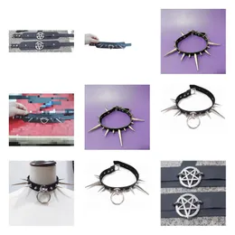 CHOKERS GOTHIC BLACI BLACI Punk Punk Collar Colletti Rivetti Collana Chocker Stream per le donne Bondage Cosplay Goth JE Dhgarden Dhvbm