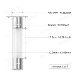 20/55pcs 6x30 Fusões de tubo de vidro Fuas rápidas de 6*30 6x30mm kit 0,5a 1a 2a 3a 4a 5a 6a 8a 10a 12a 15a 250v 125v 12v Conjunto de variedade de 12v