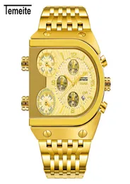 Nuovo pattern Special Wrist Watch Fashion Military Tre timeo fuso More Calendario Funzione acciaio Porta orologi al quarzo uomini Sport Maste38672225