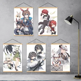 Canvas Pictures Arknights Decoração de casa Exusiai Wooden Hanging Painting Amiya Poster Anime HD Prints Wall Art Modular Sala de estar