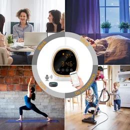 Tuya Smart WiFi Essential Oil Aroma Difusor com Alarm Relógio Temperatura Tuya Smart Life App Controle remoto funciona com um