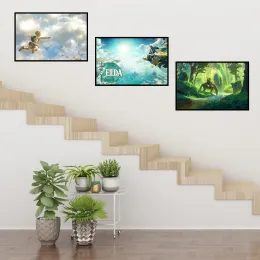 NS Play Zelda2 HD 캔버스 포스터 왕국의 눈물 큰 벽 예술 장식 그림 홈 침실 회화 맞춤형 크기