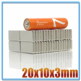 5/10/20/50/100PCS 20x10x3ブロックNDFEBネオジム磁石N35超強力なイマーン永久磁気20*10*3 mm