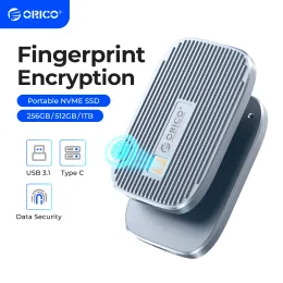 Drives ORICO External SSD Fingerprint Encryption 256GB 512GB 1TB Portable SSD USB 3.1 Type C External Solid State Drive