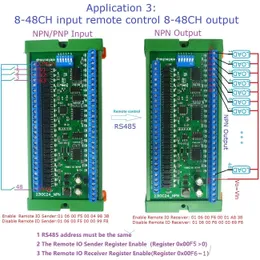 48CH RS485 NPN Входной выходной переключатель порта Управления PLC IO Изолированная команда Modbus