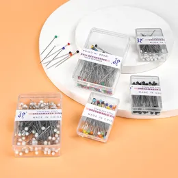 100pcs/pudełko kolorowe okrągłe igły perłowe szwy proste push szycia do krawędzi narzędzia do szycia DIY