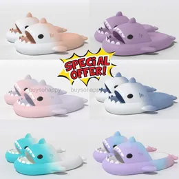 Popular shoes sandal Summer Shark Slippers Shark Slides Thick Soled Shoes Kids flat sandals Gradient Flip Flops GAI low price 36-45