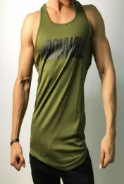 Tshirt senza maniche per uomini per uomini 2019 Summer Green New Sports Fitness Gym Running Workout Casual Cotton Polyester Men039s Round 2468501