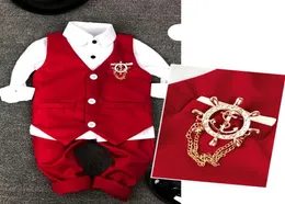 2019 New Child Vest Suit Fashion Kid Wedding Summer Ternos para 3parts Red e White181i8374487