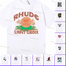 Luxusmarke Sommer Rhude T Shirt Männer Frauen übergroße Designer-Shirt Tee Kurzarm T-Shirt Schnelltrocknen atmungsaktiv