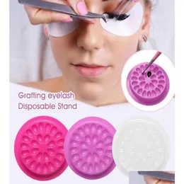 Falska ögonfransar Nya ögonfransförlängning Makeup Tools Lim Holder Lashes Adhesive Pallet Disponible Stand for Beauty Parlour3082831 Drop Ott05