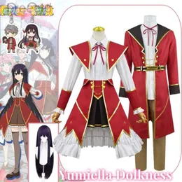 Anime kostiumy Yumiella Dolkness Anime Villainess Poziom 99 Cosplay Costume Ubrania Wej Mundur Cosplay Free School School Unisex Set 240411