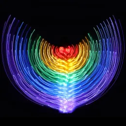 Rainbow Color Led Wings Filhos adultos fantasia Circus LED Trajes luminos