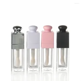 Bottiglie di stoccaggio Arrivo Cosmetics Packaging da 8 ml Silver Lipgl Tubes Contenitori Logo Lip Gloss per labbra con grande pennello