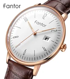 Fantor Minimalist Classic Men Watch Relogio Masculino Luxury skórzany zegarek dla mężczyzny Luminous Hand Date Quartz zegarki LJ2011187889906