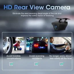 Jansite 10 "Car DVR 4K+1080p Dash Cam Touch Screen 2160p عدسة مزدوجة View View Mirror 24H Campare Camera Playback