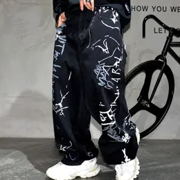 ジーンズ メンズ アメリカン ストリート ヒップホップ b1610 Mens American Hip Hop Baggy Baggy Jeans Outfit Black