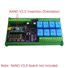 8 Channel 12V 24V Relay Shield Module RS485 PLC IO Expanding Board för Arduino Nano V3.0