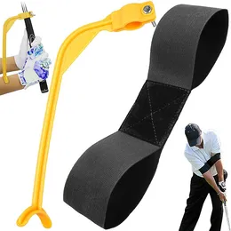 Schwarzer praktischer Golf Swing Trainer Elastic Arm Band Belt Anfänger Gestenausrichtung Training AIDS AIDS Richtiger Praktizierungsleitfaden