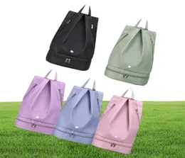 Mulheres Yogo Backpack Bag New Dry and Wet separado com armazenamento de sapatos à prova d'água para LL Fit Gym7137840