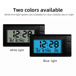 3 In1 Car Automobile Digital Clock Mini Thermometer Auto Watch LED Backlight Digital Display Dashboard Calendar Electronic Clock